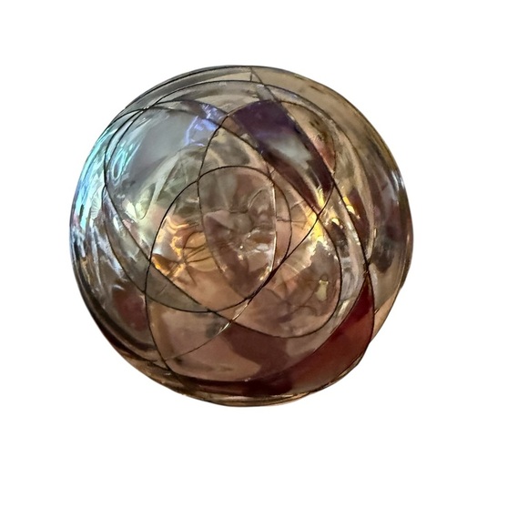 PartyLite Mosaic Glass Globe Ornament P7039 Purple Iridescent HandBlown Romania - Picture 5 of 10